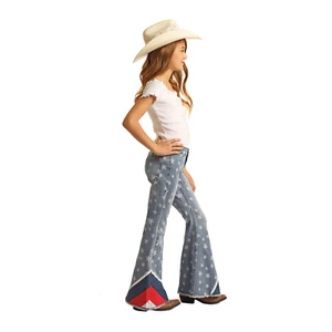 Rock & Roll Denim® Girl's Americana Pull On Bell Bottoms RRGD7PRZSY - Picture 1 of 20