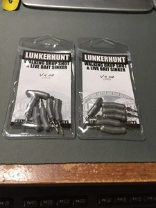 2 PKGS LUNKERHUNT 1/4 OZ WALKING DROP SHOT SINKERS NIPS - Bild 1 von 2
