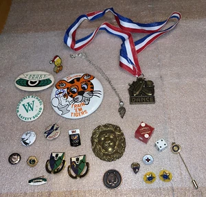 Junk Drawer Lot Of Pins, Dice, Awards - Picture 1 of 14