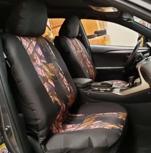 For Toyota Tundra Car Seat Covers Front Set Waterproof Leaves Camo Canvas 2PCS - Picture 1 of 6