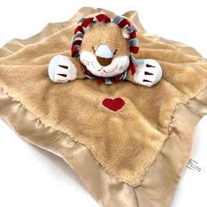 Baby Ganz Löwe Babydecke Lovey SecurityRüschen Löwe rot blau Mähne Herz Satin - Bild 1 von 13