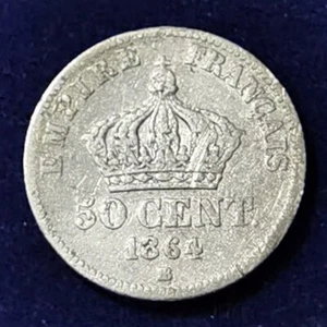 MONNAIE RARE **** 50 centimes Napoleon III 1864 BB **** - Imagen 1 de 2