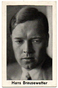 Hans Brausewetter Alte Zigaretten Foto Bild Nr 1 von 1933 Schauspieler Filmstar - Picture 1 of 3