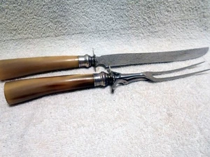 VTG Antique J. A. Henckels Germany Sterling Silver Meat Carving Set Knife Fork - Picture 1 of 7