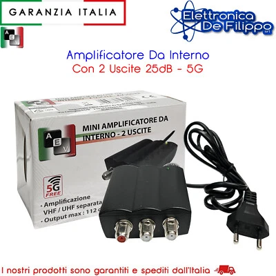 Amplificatore Da Interno Con 2 Uscite 25dB - 5G - Immagine 1 di 2