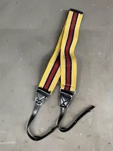 Vintage Canon Nikon Yellow Red Stripe Shoulder Camera Neck Strap Sony Kodak Rare - Picture 1 of 10