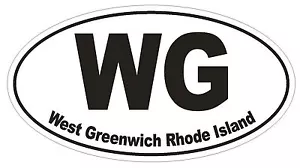 West Greenwich Rhode Island Oval Autoaufkleber oder Helmaufkleber D1526 Euro - Bild 1 von 1