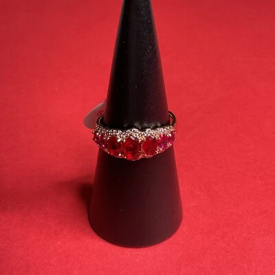 Bomb Party RBP7748 “Dazzle Me” Lab Created  Ruby on Rose Gold Size 11 Ring NWT - Image 1 of 4
