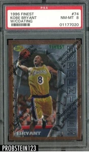 1996-97 Topps Finest - Common - Bronze #74 Kobe Bryant (RC) PSA 8 - Picture 1 of 2