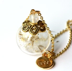 Pusteblumen Kette Mondstein wish personalisierbar Geschenk Frau Freundin Mädchen - Bild 1 von 8