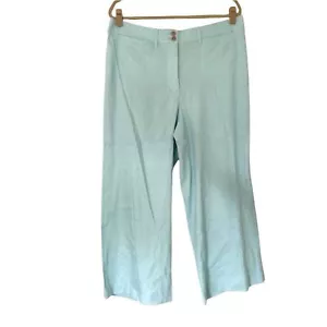 J. Jill Womens Linen Cropped Pants Blue Size Large - Picture 1 of 4