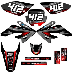2004-2010 CRF 80 SURGE Black Senge Graphics Kit Compatible with Honda - Picture 1 of 10