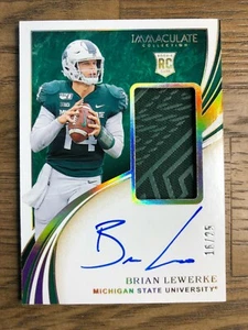 2020 Immaculate Collection BRIAN LEWERKE Rookie Auto SPARTANS JERSEY RPA /25 SSP - Picture 1 of 1