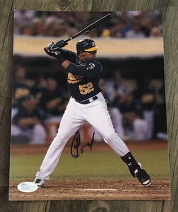 YOENIS CESPEDES SIGNED AUTOGRAPHED 8X10 PHOTO OAKLAND A’S JSA CERTIFIED - Picture 1 of 2