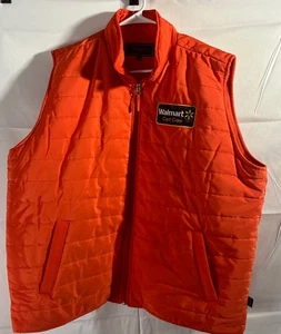 Walmart Cart Crew Full Zip Orange Fleece Lined Insulated Vest 2X Preslow - Picture 1 of 8