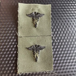 Par de collar insignia de fatiga Olive Drab de oficial del ejército de los Estados Unidos - Imagen 1 de 2
