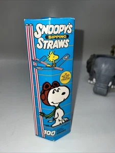 VINTAGE PEANUTS SNOOPY SCHLÜRFFELSTROHHALME (GERADER KUNSTSTOFF)  - Bild 1 von 6