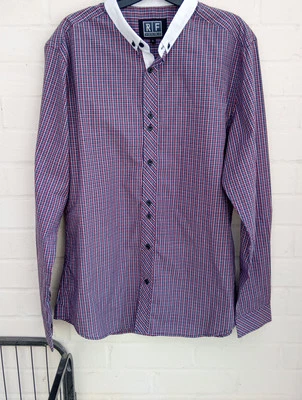 MENS BLUE INC RETRO FIRE LONG SLEEVED SHIRT SIZE L - Image 1 of 4