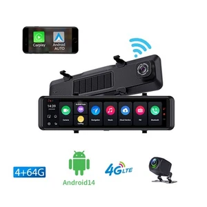 Rear View Mirror Camera with Carplay Android Auto 12" Mirror Dash Cam Front Rear - Bild 1 von 12