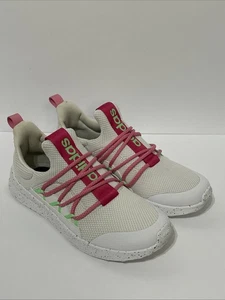 Adidas Big Kids 7 Lite Racer Adapt 5.0 Slip On Sneakers Shoes - White/Grey/Pink - Picture 1 of 10