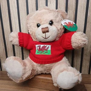 Kandytoys Pullover Wales/Walisische Flagge rot trägt Bär - Bild 1 von 4