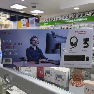 Trust QOBY 4 in 1 Home Office Bundle Wireless Keyboard & Mouse, Webcam & Headset - Picture 1 of 6