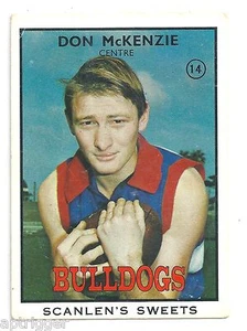 1968 B Scanlens (14) Don McKENZIE Footscray Vg. - Picture 1 of 2