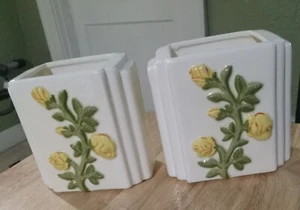 Vintage Pair of Artistic Potteries Los Angeles California 308 Vases 5" Tall - Picture 1 of 10