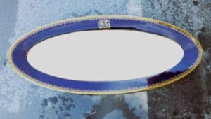 große Servierplatte, Original Pirkenhammer Porzellan, ca. 1890. RARITÄT ! - Bild 1 von 7