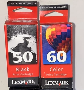 Lexmark Black 50 Print Cartridge & Color 60 Print Cartridge Set of 2 New Sealed - Picture 1 of 13
