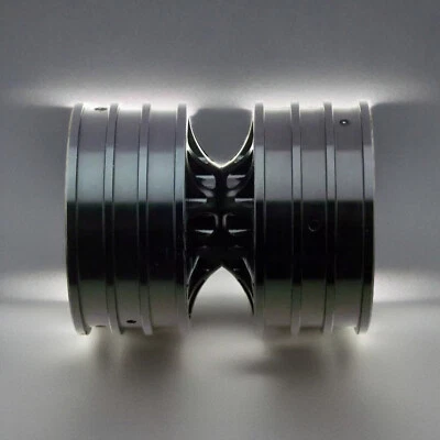 Black Alloy 1.9 Wheel Rim Set (2 front+2 Dually Rear) for RC4WD RC Car CrawlerLe - Image 1 of 4