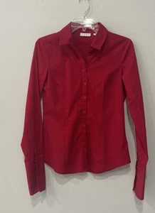 New York & Company Women’s Red Button Down Shirt Size Small - Picture 1 of 9