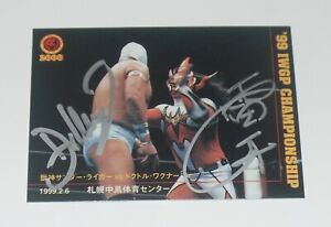JUSHIN THUNDER LIGER DR WAGNER SIGNED AUTO'D 2000 BANDAI CARD #79 NJPW WCW CMLL