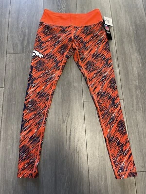 Denver Broncos NFL Rendimiento Estático Calzas Ajustadas Naranja Azul Mujeres S Nuevas con Etiquetas Foto 1 de 4