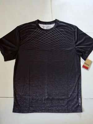 Men's REEBOK Black Heather KHAN Sport Tech Top S/S Sz. Medium - Image 1 of 4