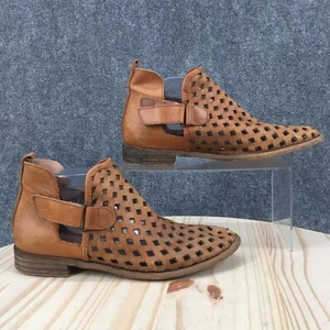 Musse & Cloud Boots Womens 39 Caila Cutout Ankle Bootie Cognac Brown Leather - Picture 1 of 18