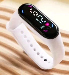 SPORTS WATCH LED DISPLAY DIGITAL WHITE Unisex Adult Christmas Valentine Birthday - Picture 1 of 5