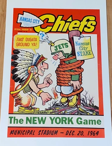 1964 Kansas City Chiefs Program Poster - New York Jets - Len Dawson - Hank Stram Cover
