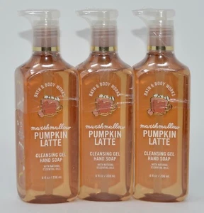 3 BATH & BODY WORKS MARSHMALLOW PUMPKIN LATTE CLEANSING GEL HAND SOAP WASH PUMP - Picture 1 of 6