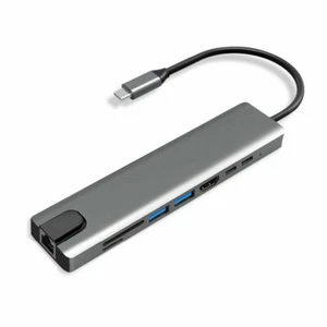 USB-C Hub Multiport Adapter Type-C to HDMI Ethernet PD Reader Fr MacBook Samsung - Imagen 1 de 10