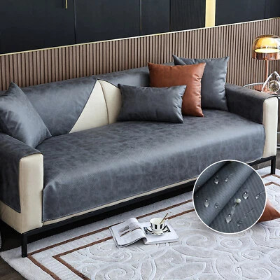 Capa protetora de sofá impermeável couro ecológico antiderrapante à prova de vazamentos para animais de estimação - Imagem 1 de 4