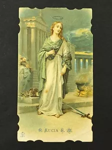 heilige karte chromolithographie santino bild pieuse "SANTA LUCIA" - Bild 1 von 2