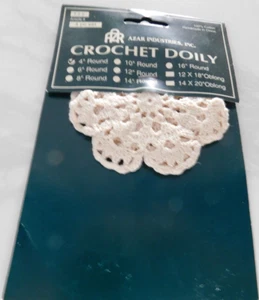 NIP Vintage 4 Beige Crocheted Doilies--4" Round - Picture 1 of 3