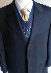 Blazer azul marino CANNEL 100% lana IT:52R EE. UU.:40-42R Italia EXCELENTE - Imagen 1 de 5