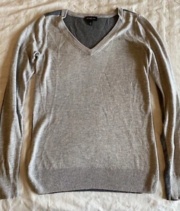 THE LIMITED grauer Langarm Pullover mit V-Ausschnitt zweifarbig Pulli Damen Gr. XS - Bild 1 von 6