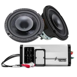 GaleForce Audio 2x F-3 6.5" Hybrid Speakers with DS18 Marine 4 Channel NVY Amp - Picture 1 of 8
