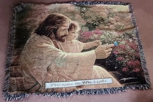 Greg Olsen Wandteppich Überwurf Jesus "Kostbar in seinen Augen" 68" x 48" religiös - Bild 1 von 1