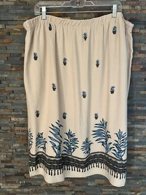 Falda Teddi Mujer Vintage Años 90 Midi Ligera Floral Beige Talla 3X Foto 1 de 4