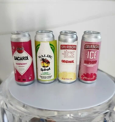 1/6 Scale Bacardi Malibu Red Bull Monster Cans Drinks Alcohol Barbie Miniature - Image 1 of 4