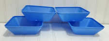 Vtg 1960s Cap'n CAPTAIN CRUNCH Cereal Blue Square Shape Plastic Bowls 4 pc Set
